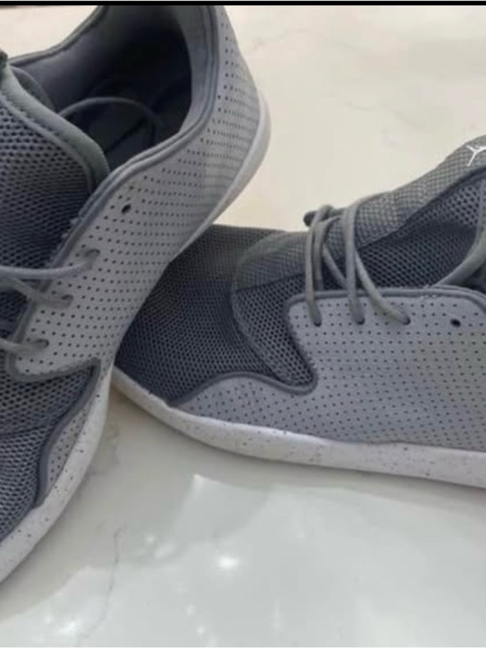 Jordan Men's Gray Mesh Perforated Sneakers